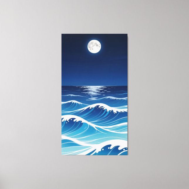 Impressão Em Tela As Ondas do Anime (Frente)