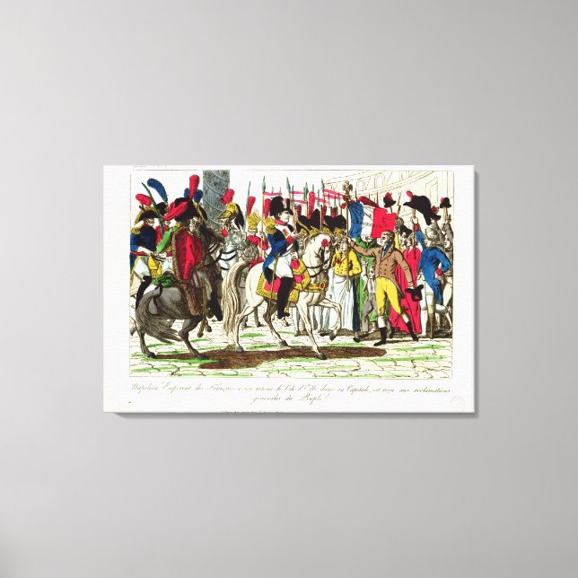 Impressão Em Tela As Pessoas de Paris Aclamando Napoleão (Frente)