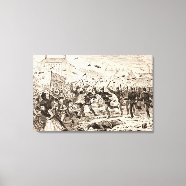 Impressão Em Tela As revoltas em Belfast (Frente)