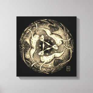 Impressão Em Tela As Três Hares