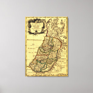 Impressão Em Tela As tribos de Israel na PalestinaMapa Panorâmico