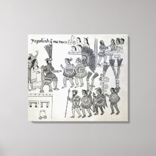 Impressão Em Tela As últimas rendições astecas de Cuauhtemoc do