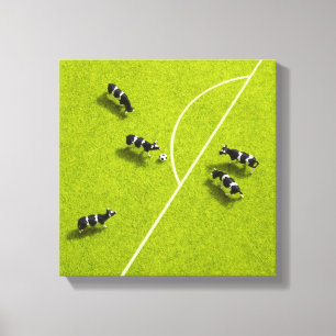Impressão Em Tela As vacas jogando futebol