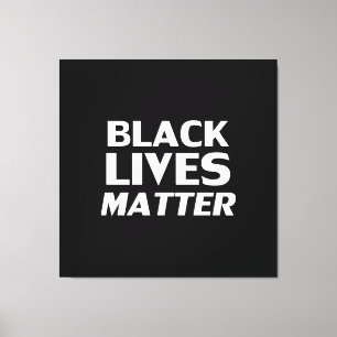 Impressão Em Tela "As vidas negras são importantes" - branco preto 