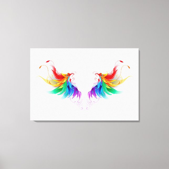 Impressão Em Tela Asas Fluffy Rainbow (Frente)