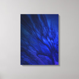 Impressão Em Tela Asas Místicas com Penas Azuis Profundas