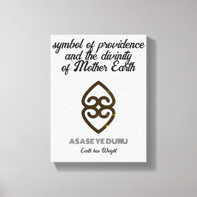 Impressão Em Tela Asase Ye Duru Earth Weight Símbolo Adinkra Design (Frente)