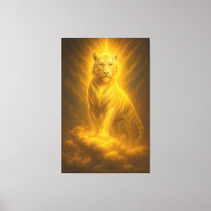 Impressão Em Tela Ascensão Dourada Celestial do Tigre Branco – Divin