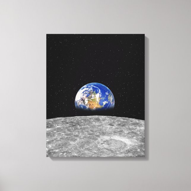 Impressão Em Tela Ascensão planetária sobre a Lua (Frente)