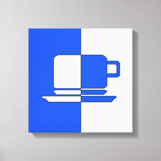 Impressão Em Tela Ashton Blue e White Cup (Frente)