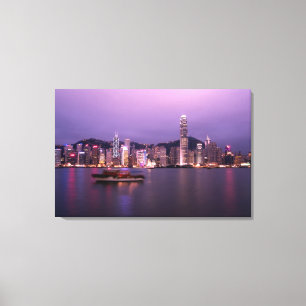 Impressão Em Tela Ásia, China, Hong Kong, horizonte da cidade e
