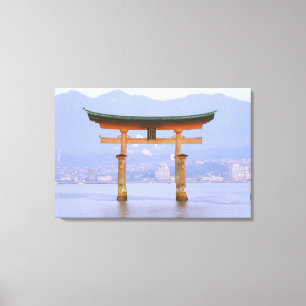 Impressão Em Tela Ásia, Japão, Hiroshima. Mivaiima. Portão Torii