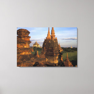 Impressão Em Tela Ásia, Myanmar, Bagan. Antigos templos e