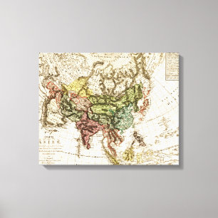 Impressão Em Tela AsiaPanoramic MapAsia 12