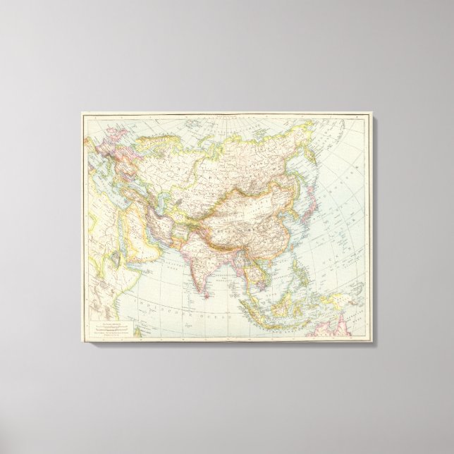 Impressão Em Tela Asien - Mapa da Ásia (Frente)
