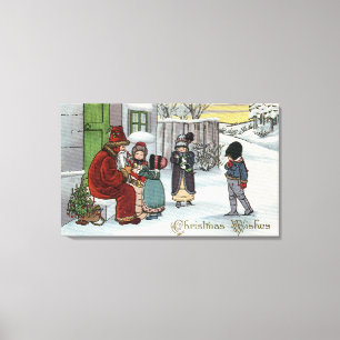 Impressão Em Tela Assento de GreetingSanta do Natal