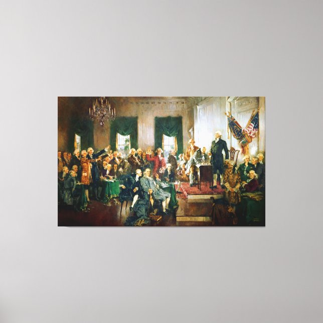 Impressão Em Tela Assinatura da Declaração de Independência dos EUA (Frente)