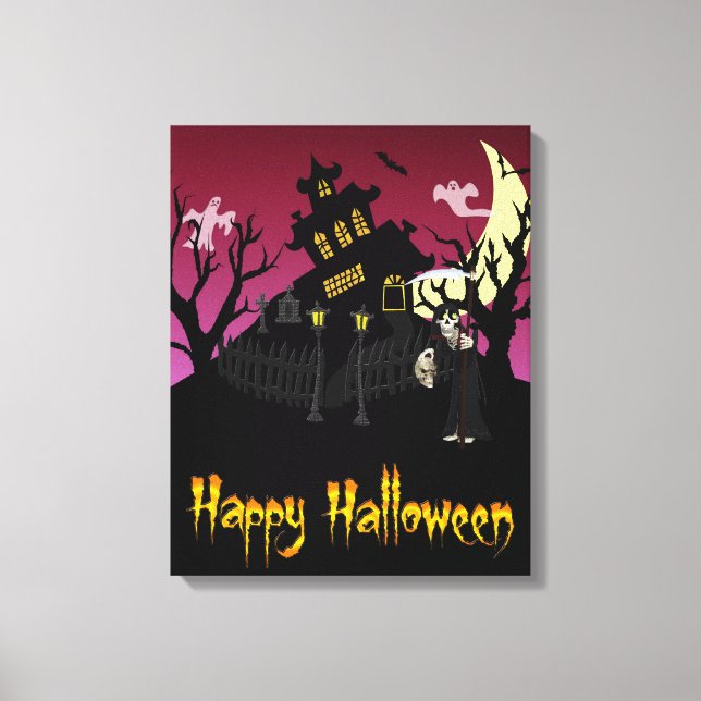 Impressão Em Tela Assustador Halloween (Frente)