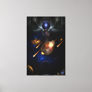 Impressão Em Tela Asteroide Apocalypse Fractal Art Spacescape