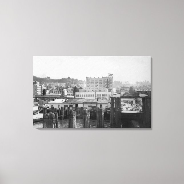 Impressão Em Tela Astoria, Cena de Oregon com Pista de Ferry (Frente)