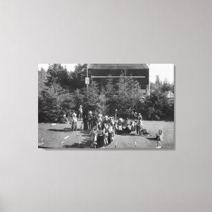 Impressão Em Tela Astoria, Oregon, Dança da Guerra Indiana no Centen