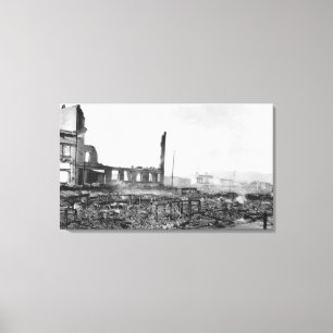 Impressão Em Tela Astoria, Oregon Fire View de Ruas de troca.