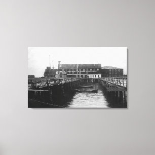 Impressão Em Tela Astoria, Oregon, vista da Embalagem do Pescador