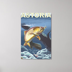 Impressão Em Tela Astoria, secção transversal da truta de