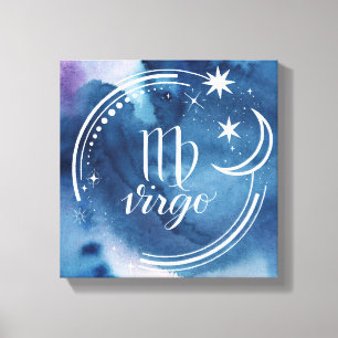 Impressão Em Tela Astrologia da Aquarela - Virgem