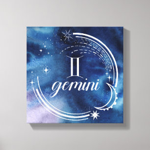 Impressão Em Tela Astrologia por Aquarela - Gemini