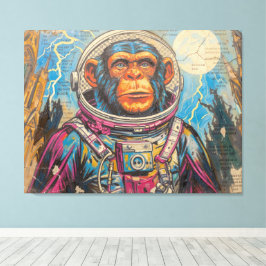 IMPRESSÃO EM TELA ASTRONAUTA CHIMPANZÉ VOLTANDO PARA CASA-5