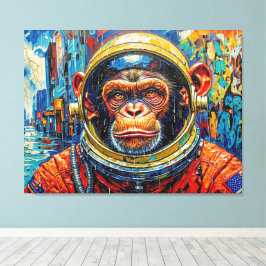 IMPRESSÃO EM TELA ASTRONAUTA CHIMPANZÉ VOLTANDO PARA CASA-8