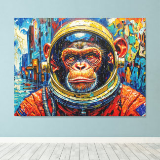 IMPRESSÃO EM TELA ASTRONAUTA CHIMPANZÉ VOLTANDO PARA CASA-8
