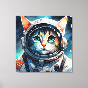 Impressão Em Tela Astronauta de gato fantástico