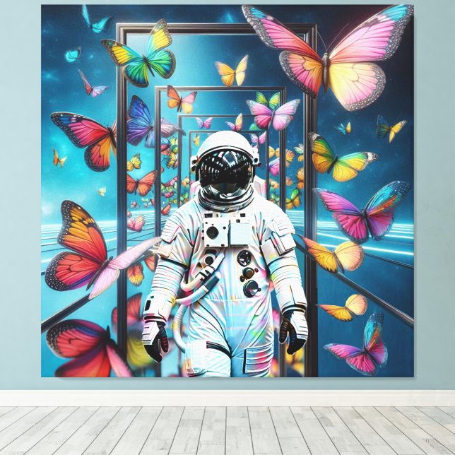 Impressão Em Tela Astronauta Dreamscape (Insitu(piso de madeira))