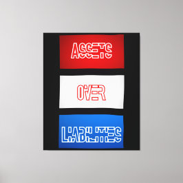 Impressão Em Tela Ativos Sobre Passivos Sinalizador Wall Art