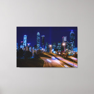 Impressão Em Tela Atlanta Skyline à noite
