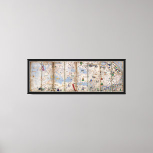 Impressão Em Tela Atlas Catalan de 8 painéis por Abraham Cresques