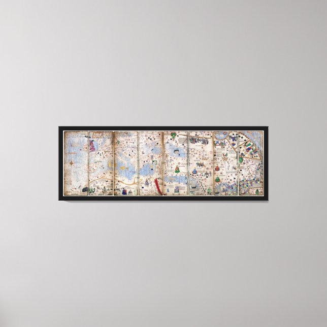 Impressão Em Tela Atlas Catalão do Painel 8 por Abraham Cresques (13 (Frente)