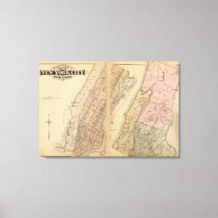 Impressão Em Tela Atlas do mapa de índice, cidade de New York