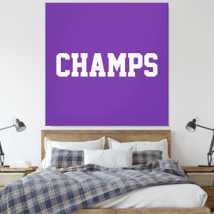 Impressão Em Tela Atlético Esportivo CHAMPS Texto Branco em Roxo Ous