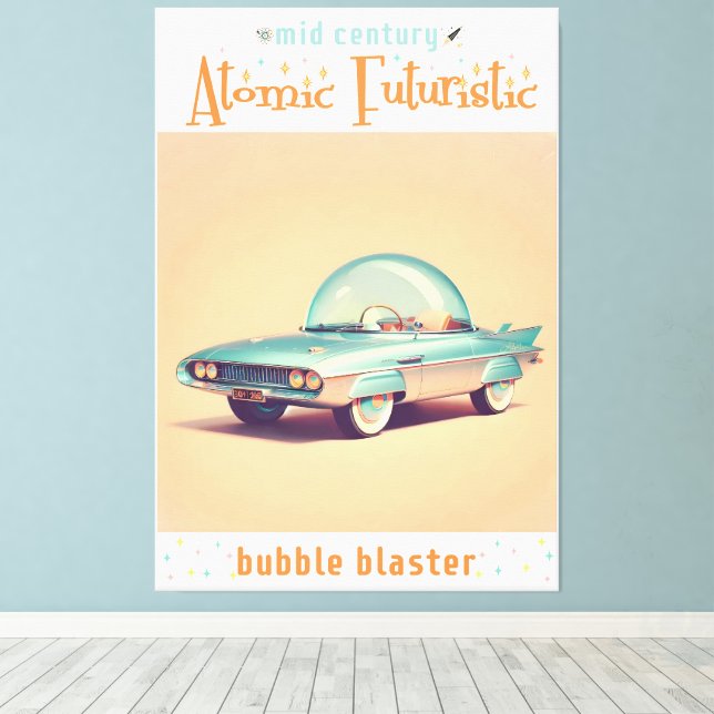 Impressão Em Tela Atomic Futuristic Bubble Blaster Car (Insitu(piso de madeira))