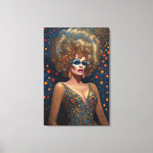 Impressão Em Tela Atordoante loura-bomba Drag Rainha Retrato