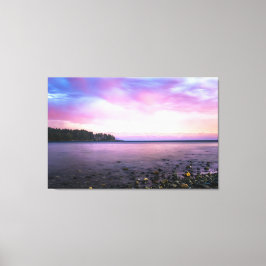 Impressão Em Tela Atormentante pôr do sol de verão sobre uma baía