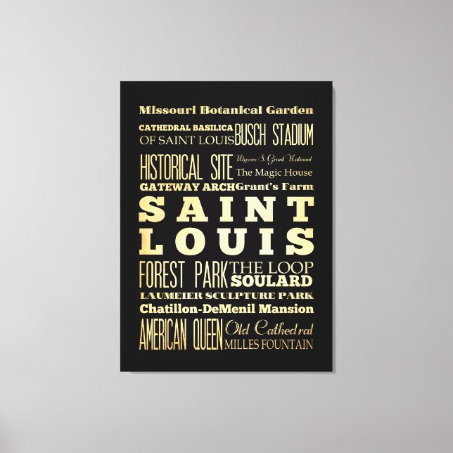 Impressão Em Tela Atrações e locais famosos de Louis Santo (Frente)