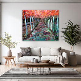 Impressão Em Tela Através Das Árvores