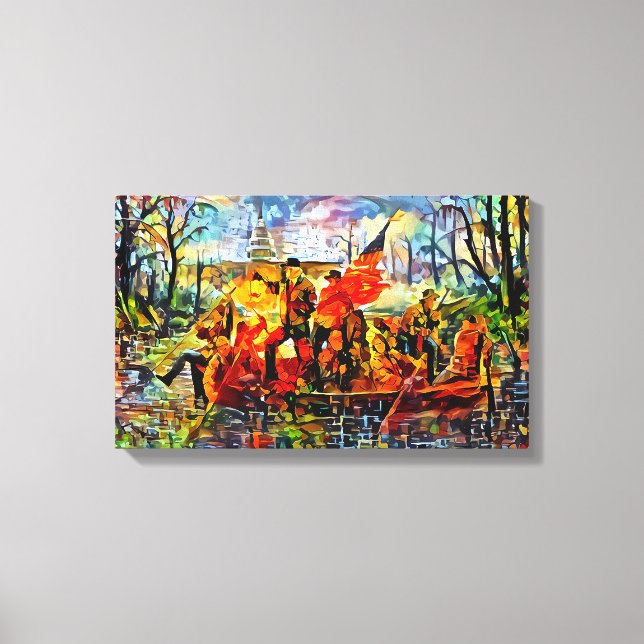 Impressão Em Tela Atropelando O Delaware (Frente)