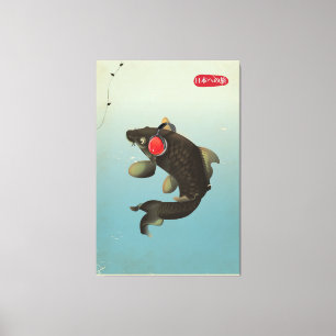 Impressão Em Tela Áudio Koi do vintage