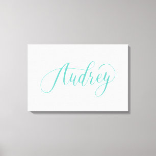 Impressão Em Tela Audrey - design moderno do nome da caligrafia