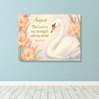 Impressão Em Tela August Flamingo Bible Verse Christian Birth